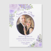 De Floral van de lavender sparen de Datum Ovale Fo (Voorkant)