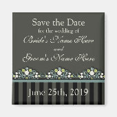 De Floral van het huwelijk sparen de Datum Magneet (Voorkant)