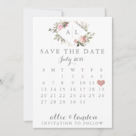 De Floral van het Lente sparen de Datum kalender Save The Date