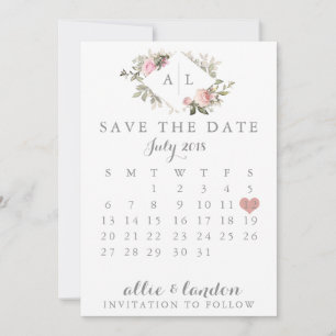 De Floral van het Lente sparen de Datum kalender Save The Date