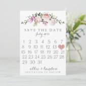 De Floral van het Lente sparen de Datum kalender Save The Date (Staand voorkant)