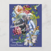 De Floral-Waterverf Victoriaans-Era Aankondigingskaart (Voorkant)