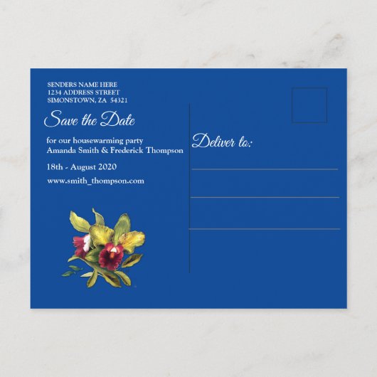 De Floral-Waterverf Victoriaans-Era Aankondigingskaart (Achterkant)