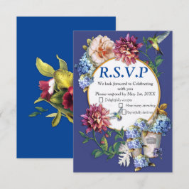 De Floral-Waterverf Victoriaans-Era RSVP Kaartje