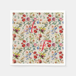 De Floral-Waterverf Victoriaans-Era Servet