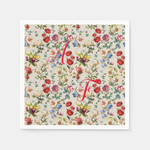 De Floral-Waterverf Victoriaans-Era Servet