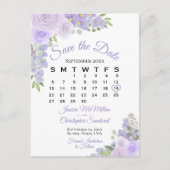De Floral Wedding van de Lavender sparen de Kalend Aankondigingskaart (Voorkant)
