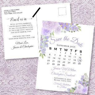 De Floral Wedding van de Lavender sparen de Kalend Aankondigingskaart