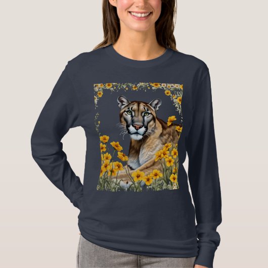 De Florida Panter Met Coreopsis Rand T-shirt (Voorkant)