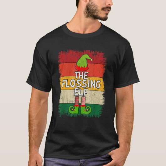 De Flossing Elf Matching Group Kerstparty Pa T-shirt (Voorkant)