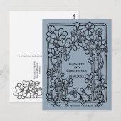 De  Flower Bookplate bruiloft bewaart de datum Briefkaart (Voorkant / Achterkant)