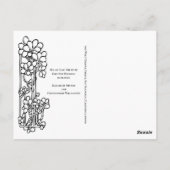 De  Flower Bookplate bruiloft bewaart de datum Briefkaart (Achterkant)