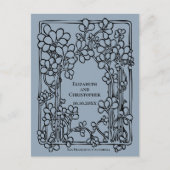 De  Flower Bookplate bruiloft bewaart de datum Briefkaart (Voorkant)