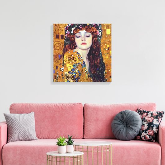 De flower Veil Girl Stretched Canvas (Insitu (Woonkamer))