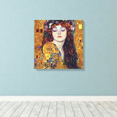 De flower Veil Girl Stretched Canvas Afdruk (Insitu (Houten vloer))