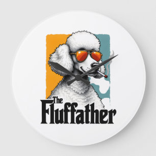De Fluffather Poodle Vintage Grappige Hond Mafia V Grote Klok