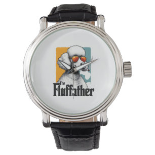 De Fluffather Poodle Vintage Grappige Hond Mafia V Horloge