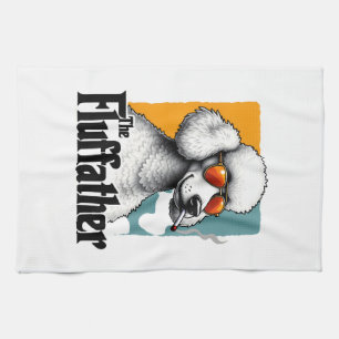 De Fluffather Poodle Vintage Grappige Hond Mafia V Theedoek