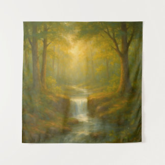 De fluistering van een waterval in de eeuwige natu wandkleed