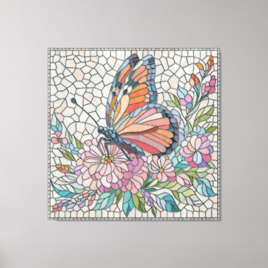 De fluisteringen van de bloesems - Mozaïekkunst Canvas Afdruk (Voorkant)