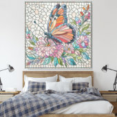 De fluisteringen van de bloesems - Mozaïekkunst Canvas Afdruk (Insitu (Slaapkamer))