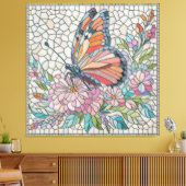 De fluisteringen van de bloesems - Mozaïekkunst Canvas Afdruk (Insitu (Woonkamer))