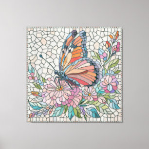 De fluisteringen van de bloesems - Mozaïekkunst Canvas Afdruk