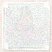 De fluisteringen van de bloesems - Mozaïekkunst Glazen Onderzetter (Achterkant)