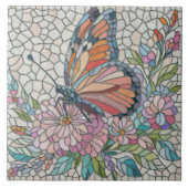 De fluisteringen van de bloesems - Mozaïekkunst Tegeltje (Voorkant)