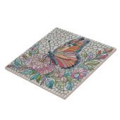 De fluisteringen van de bloesems - Mozaïekkunst Tegeltje (Zijkant)