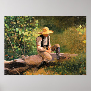 De fluitende jongen van Winslow Homer Poster