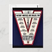 De fluitjes van de fabriek zijn te bellen briefkaart (Voorkant / Achterkant)