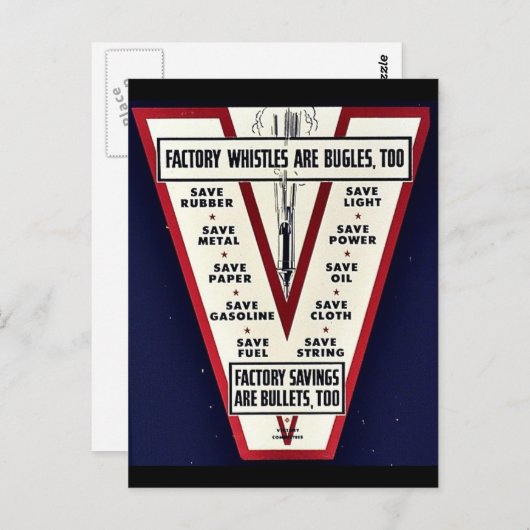 De fluitjes van de fabriek zijn te bellen briefkaart (Voorkant / Achterkant)