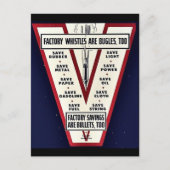 De fluitjes van de fabriek zijn te bellen briefkaart (Voorkant)