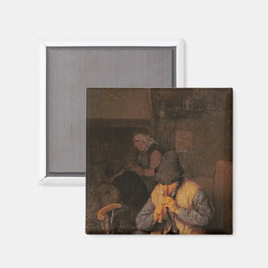 De Flute Player, 17e eeuw Magneet (Voorkant / Achterkant)