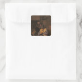De Flute Player, 17e eeuw Vierkante Sticker (Tas)