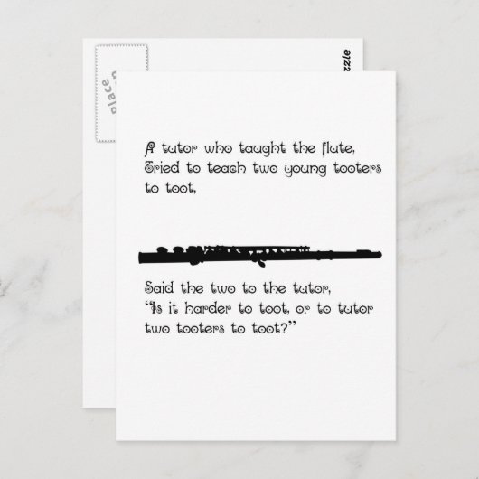 De Flute Tutor Briefkaart (Voorkant / Achterkant)