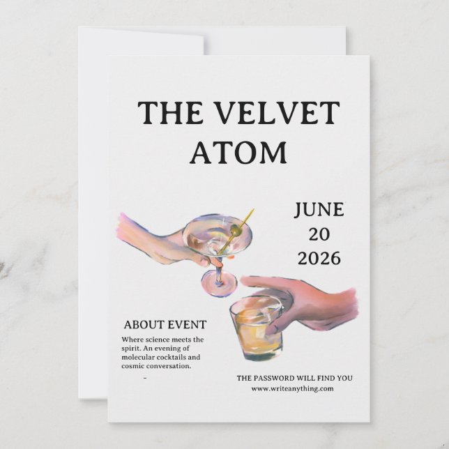 De Fluwelen Atoom: Een Moleculair Cocktail Eveneme (Voorkant)