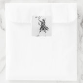 De "Fly Catching Macaroni" Vierkante Sticker (Tas)