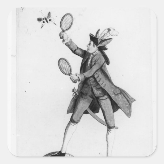 De "Fly Catching Macaroni" Vierkante Sticker (Voorkant)