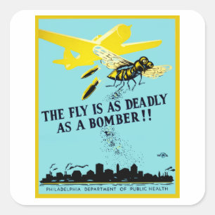 De Fly is net zo overleden als een Bomber Vierkante Sticker