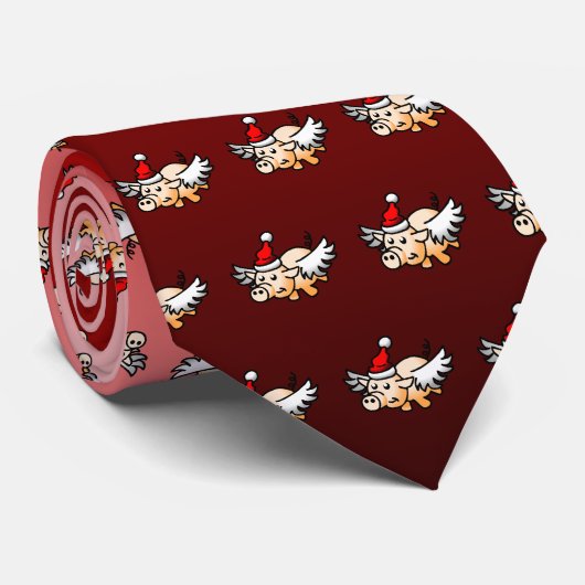 De Flying Christmas Pig Stropdas (Opgerold)