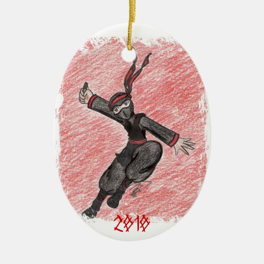 De Flying Ninja Keramisch Ornament (Voorkant)