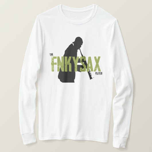 De FnkySax-speler met lange T-shirt (Design voorkant)