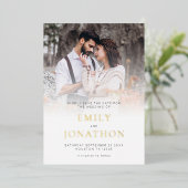 De Folie van de Luxe van de Bekleding van de foto  Uitnodiging (Staand Voorkant)