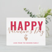 De Folie van het Dagscript van de Valentijn van he Folie Feestdagenkaart (Staand Voorkant)