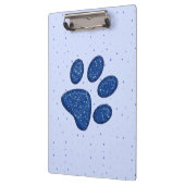de fonkelende druk van de kattenpoot - blauw klembord (Links)