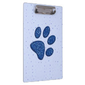 de fonkelende druk van de kattenpoot - blauw klembord (Rechts)