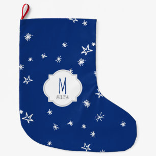 De fonkelende Kous van Kerstmis van het Monogram Grote Kerstsok