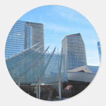 De fontein en architectuur van Aria in Las Vegas